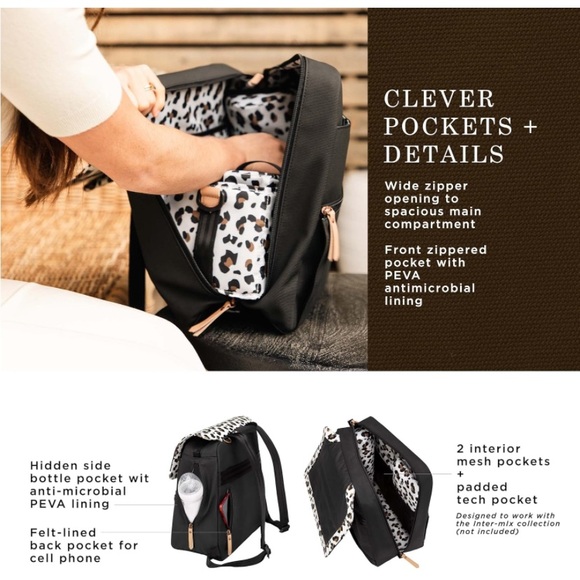 Petunia pickle bottom meta backpack moon leopard diaper bag - Picture 4 of 8